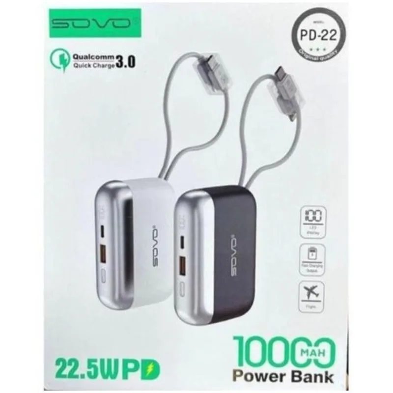 SOVO PD-22 POWER BANK 10000MAH 22.5W