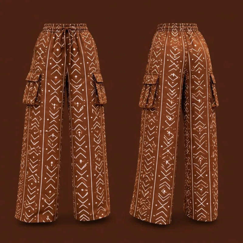 PANTALON WIDE LEG FEMME IMPRIMÉ AFRICAIN