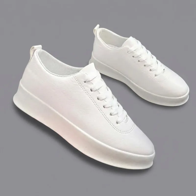 BASKETS HOMME BASSES EN SIMILICUIR À SEMELLE ÉPAISSE – STYLE CASUAL