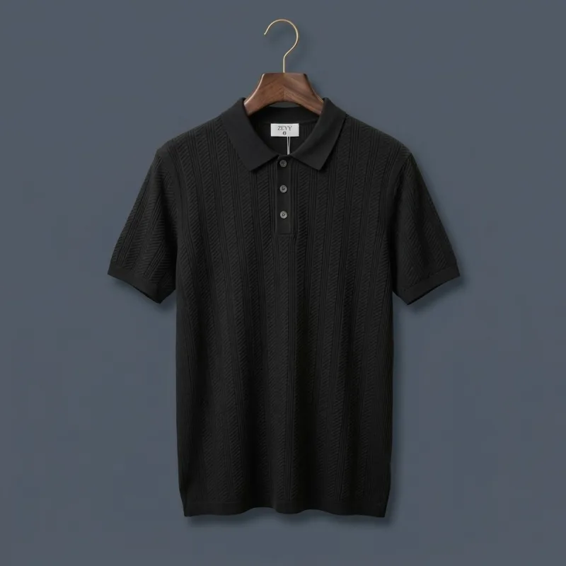 POLO EN MAILLE TEXTURÉE CHEVRON ZUYY
