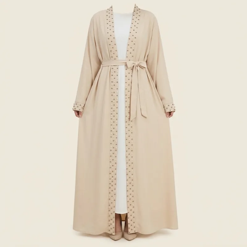ABAYA AMIRAH PEARL - ÉDITION NUDE PRESTIGE