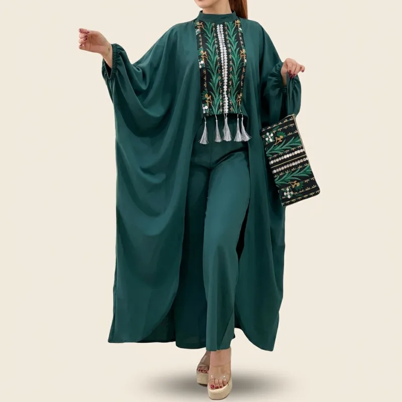 ENSEMBLE CAFTAN EMERAUDE 3 PIÈCES - ÉDITION REINE SABA