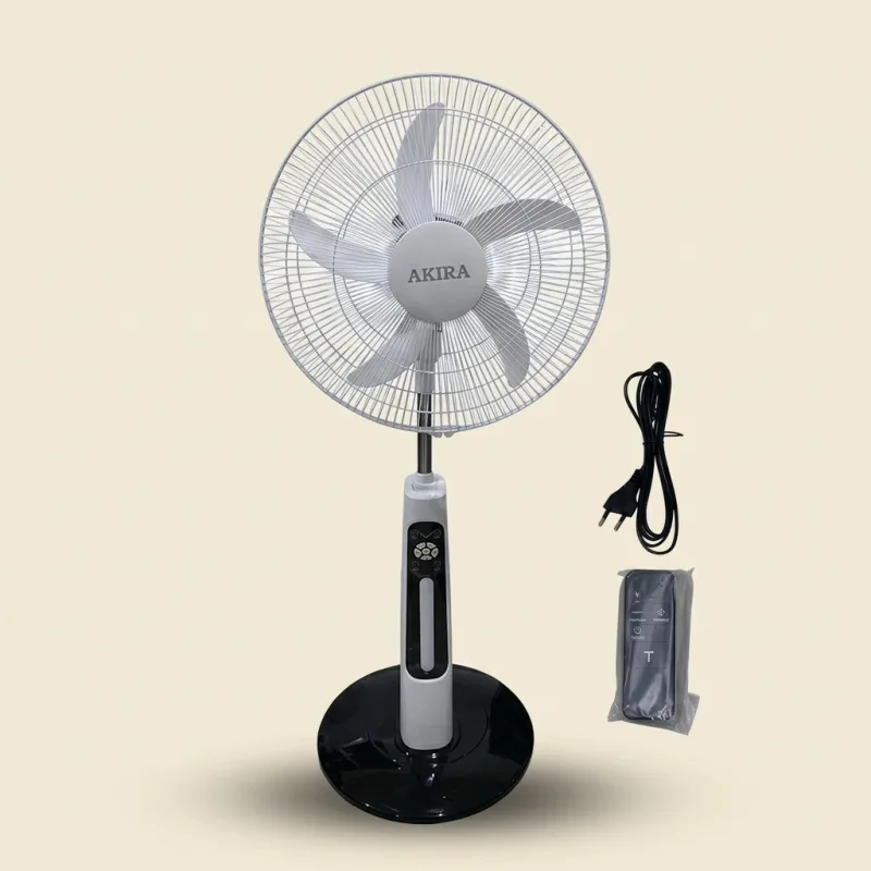VENTILATEUR SUR PIED AKIRA TÉLÉCOMMANDE - 5 PALES SILENCIEUX ET PUISSANT ÉDITION PREMIUM