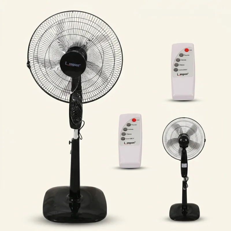 VENTILATEUR SUR PIED LONGSON TÉLÉCOMMANDE - BRASSAGE INTENSE ET SILENCIEUX ÉDITION PREMIUM .