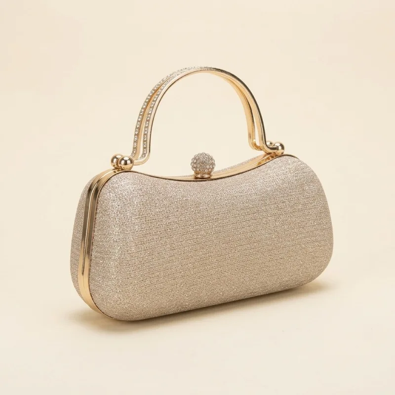 MINAUDIÈRE DE SOIRÉE PAILLETÉE ARGENT - CLUTCH CHIC AVEC ANSE BIJOU ÉDITION PREMIUM