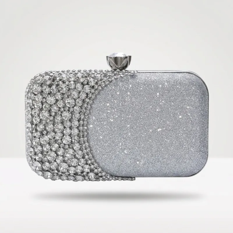 MINAUDIÈRE DE LUXE ARGENT STRASS - POCHETTE PAILLETÉE CRISTAL ÉDITION PREMIUM
