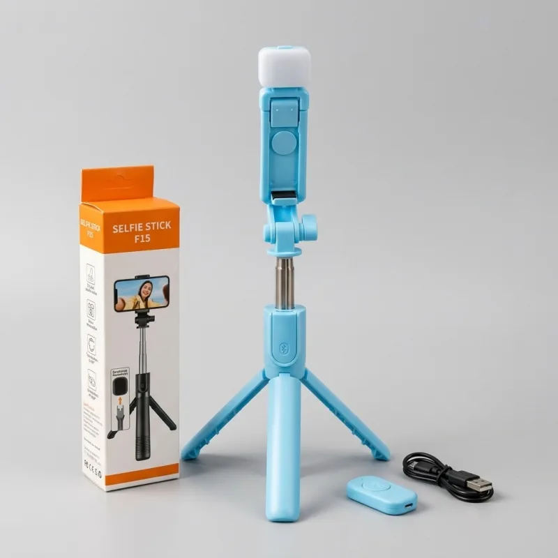 SELFIE STICK TRÉPIED 4 EN 1 SIGNATURE D'ÂME - F15 AVEC LUMIÈRE LED + TÉLÉCOMMANDE BLUETOOTH ÉDITION PREMIUM
