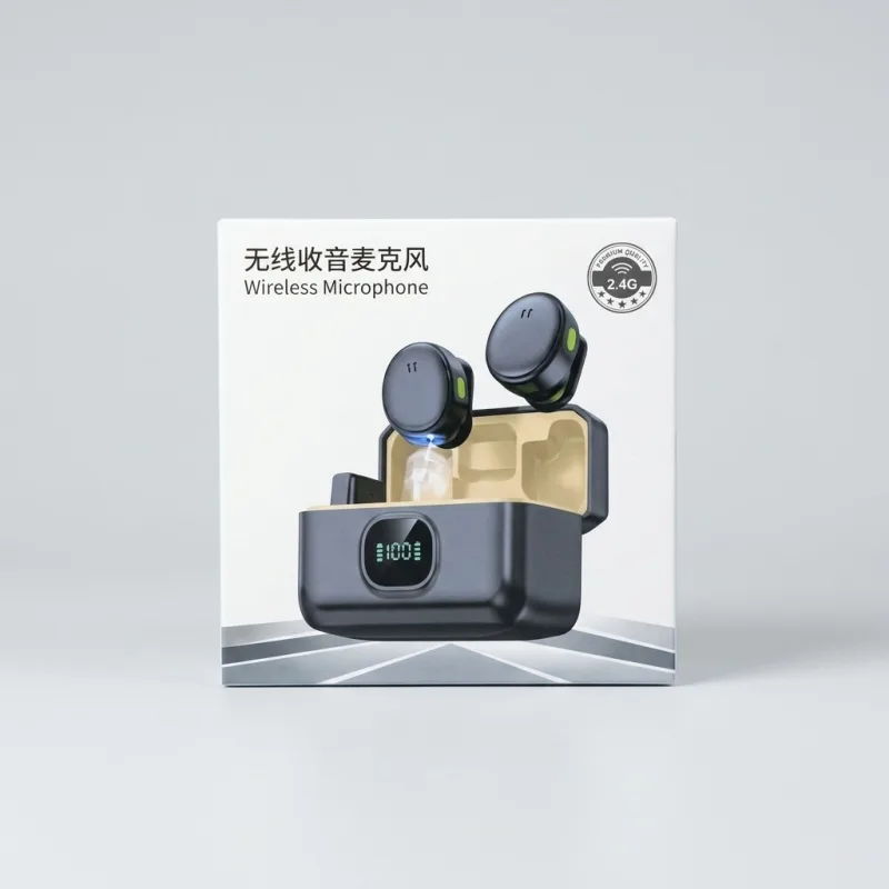 KIT MICRO CRAVATE SANS FIL INVISIBLE SIGNATURE D'ÂME - MINI BOUTON 2.4G + BOÎTIER DE CHARGE ÉCRAN LED 100% ÉDITION ULTRA DISCRET
