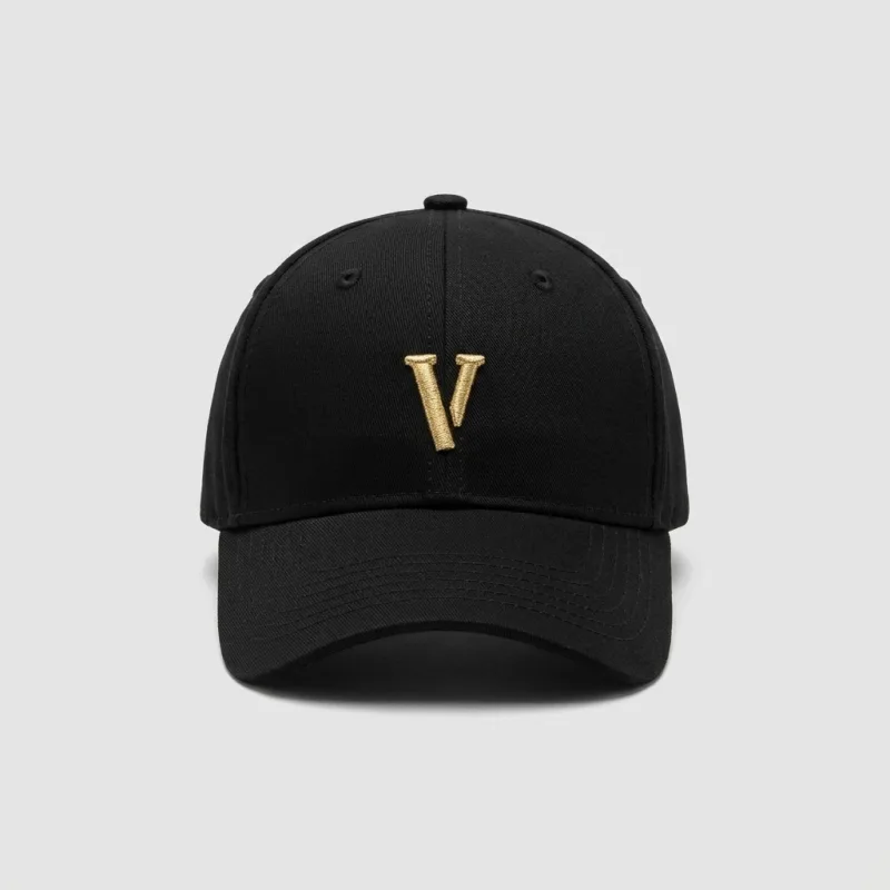 CASQUETTE V LUXE SIGNATURE D'ÂME - NOIR INTENSE & BRODERIE OR ÉDITION BOSS UNISEXE
