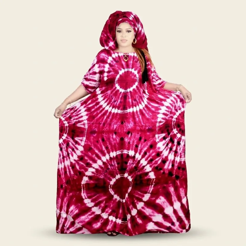 GRAND BOUBOU BATIK PRESTIGE SIGNATURE D'ÂME - ROUGE RUBIS & BLANC SOLEILS ROYAUX + FOULARD ASSORTI ÉDITION ÉCLAT