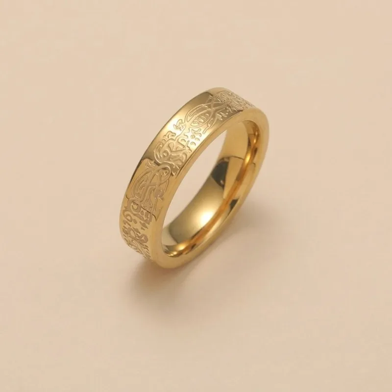 BAGUE SPINNER OR LUXE SIGNATURE D'ÂME - GRAVURE SACRÉE ROTATIVE ÉDITION PROTECTION ROYALE