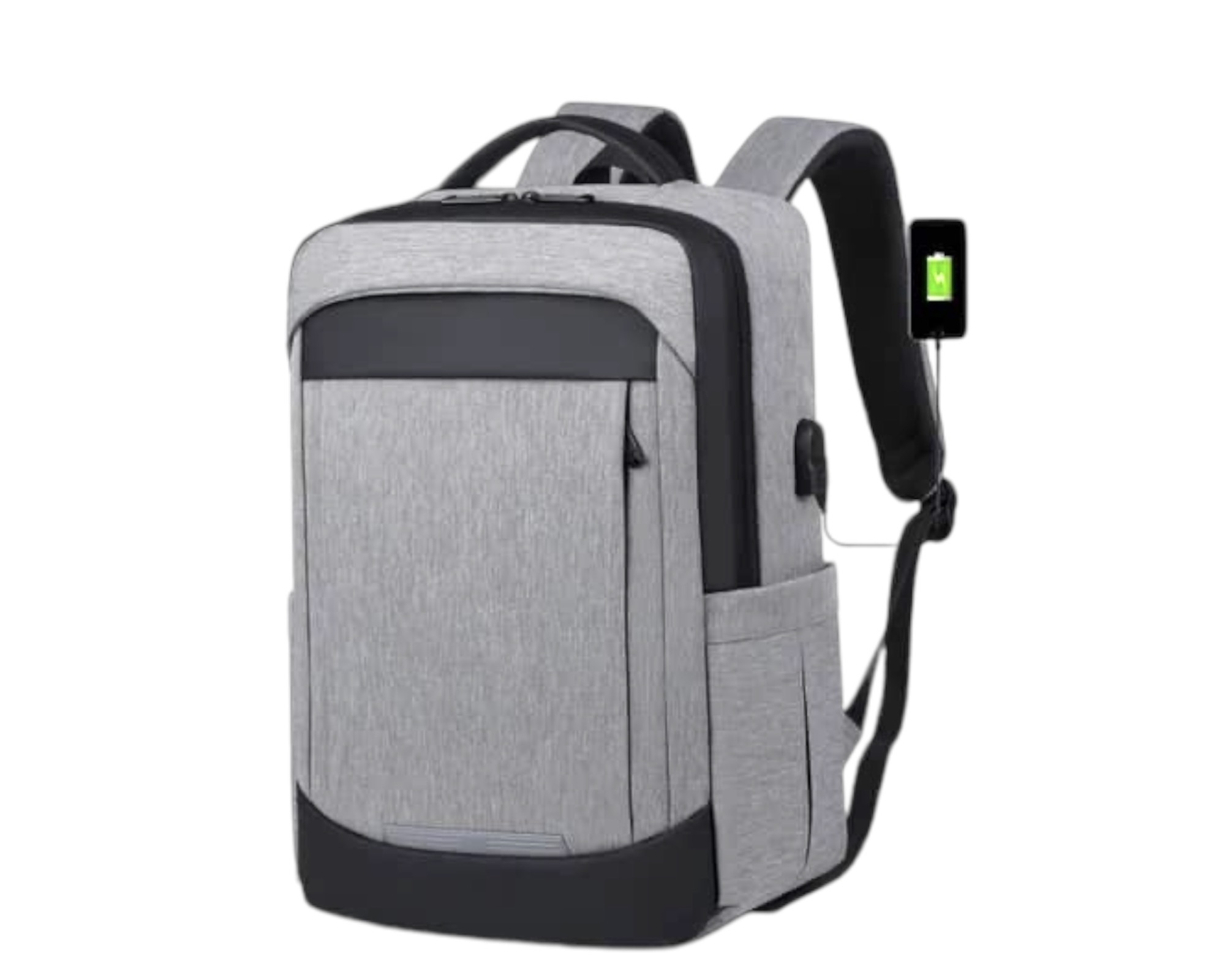 Sac à Dos pour collégiens avec port usb (gris)